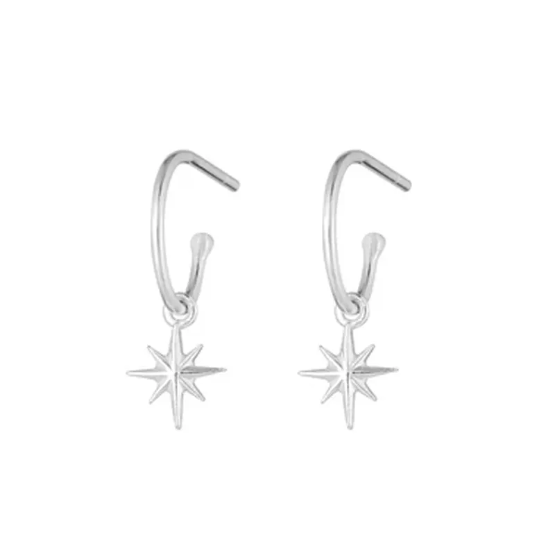 1 & 8 Silver Starlight Hoops