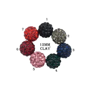 12mm Rhinestone Micro Pave Beads in Clay for jewelry making