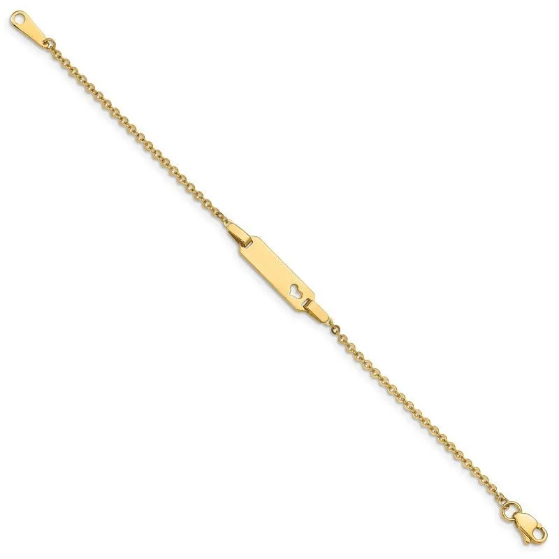 14K Children's Heart ID Bracelet