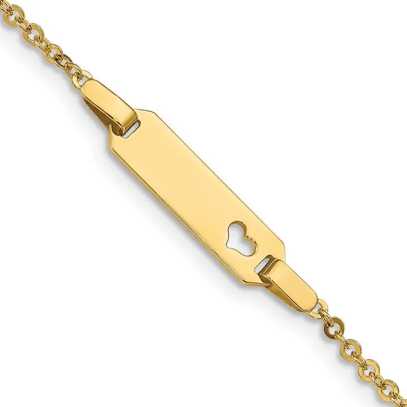 14K Children's Heart ID Bracelet