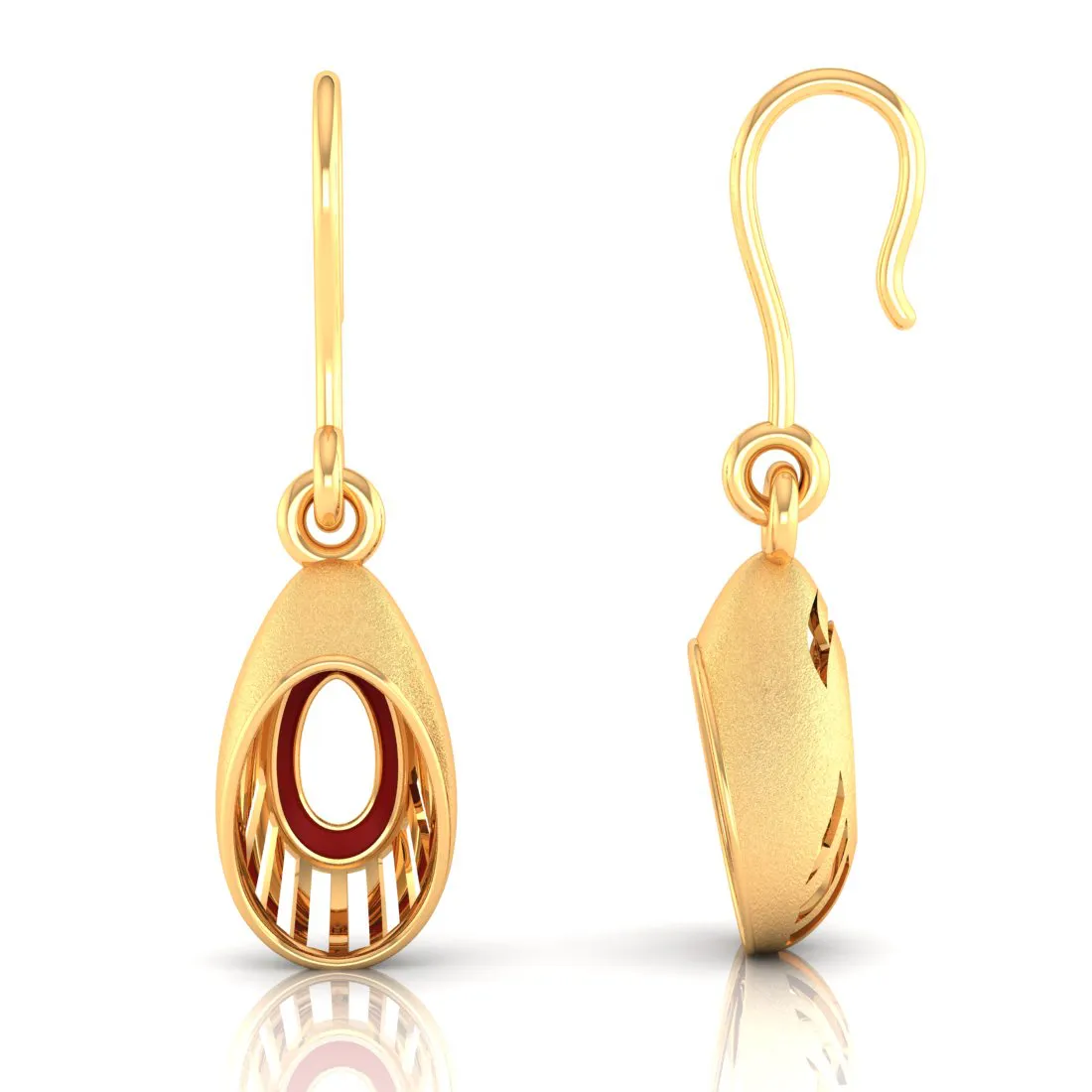 14k Gold Earrings With Unique Oval Shape From Online Exclusive