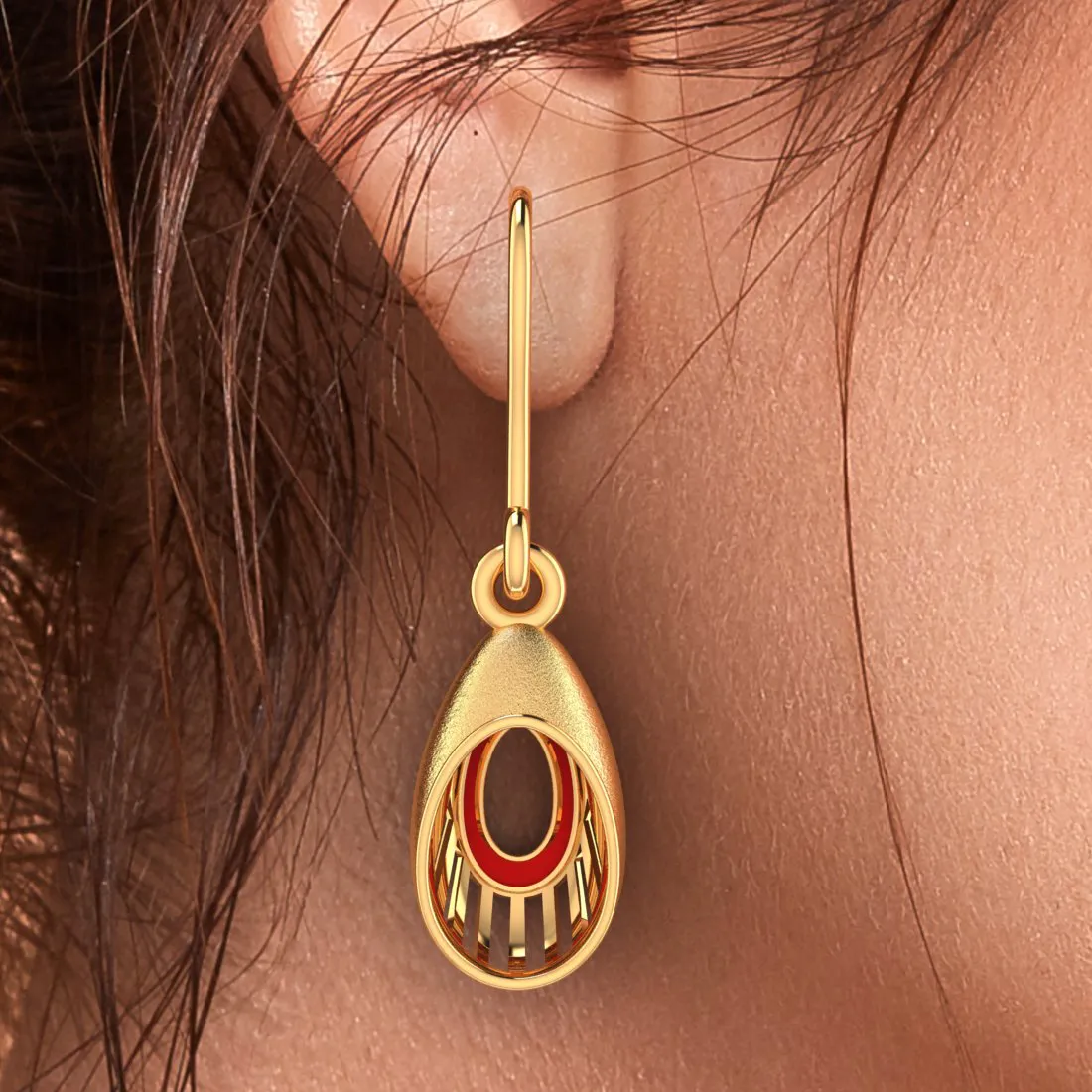 14k Gold Earrings With Unique Oval Shape From Online Exclusive