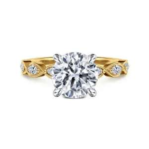 14K Yellow And White Gold 'Claudia' Hidden Halo Engagement Ring