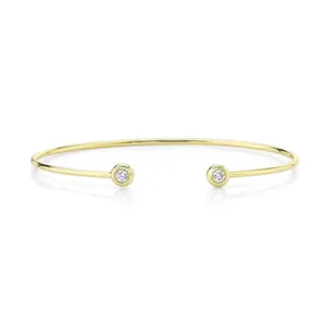 14K Yellow Gold 0.23ctw Round Diamond Cuff Bracelet by Shy Creation