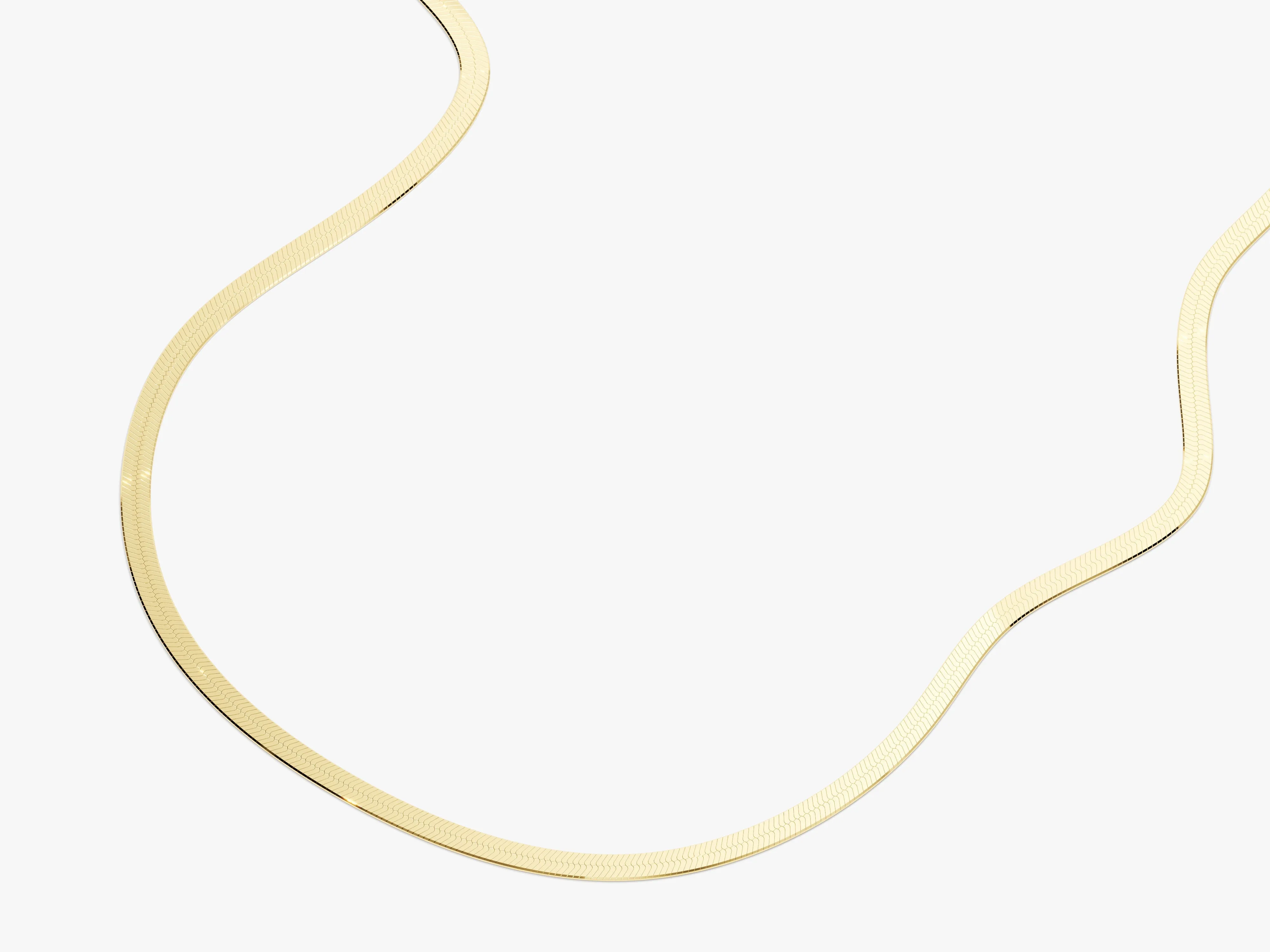 14k Yellow Gold 2.5mm Herringbone Chain Necklace