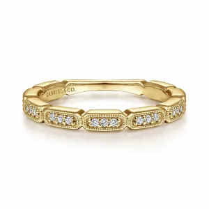 14K Yellow Gold Segmented Diamond Stackable Ring - LR51176Y45JJ