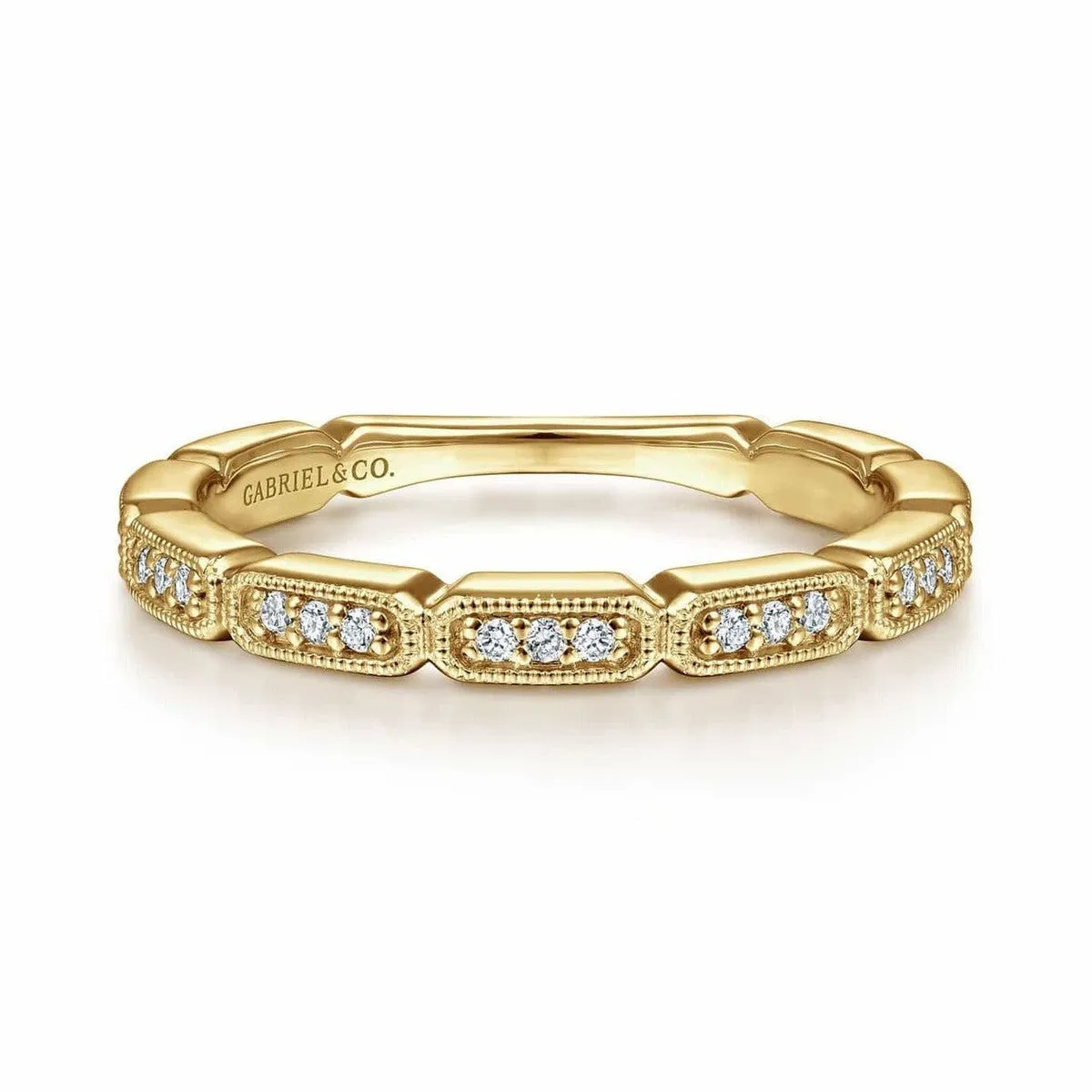 14K Yellow Gold Segmented Diamond Stackable Ring - LR51176Y45JJ