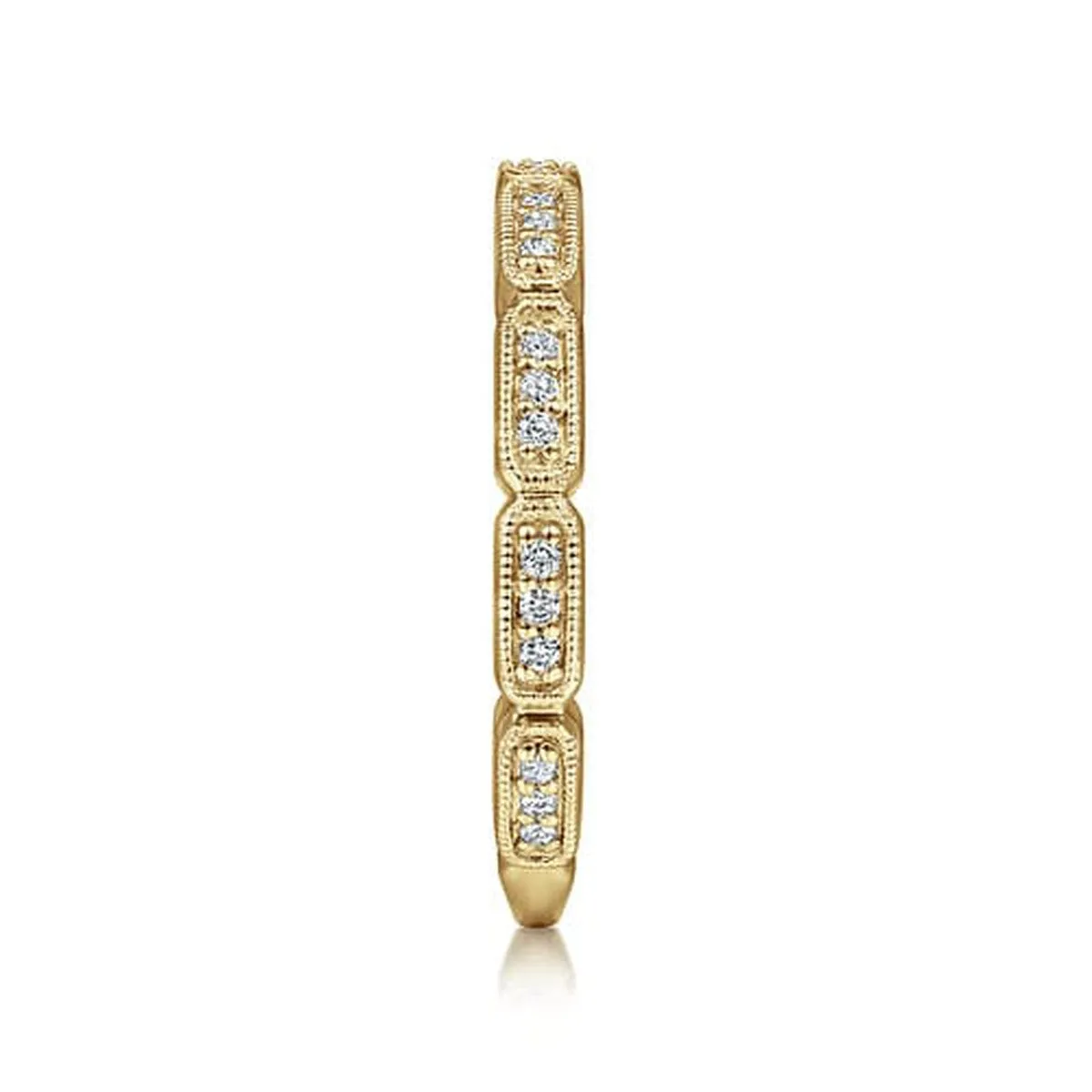 14K Yellow Gold Segmented Diamond Stackable Ring - LR51176Y45JJ