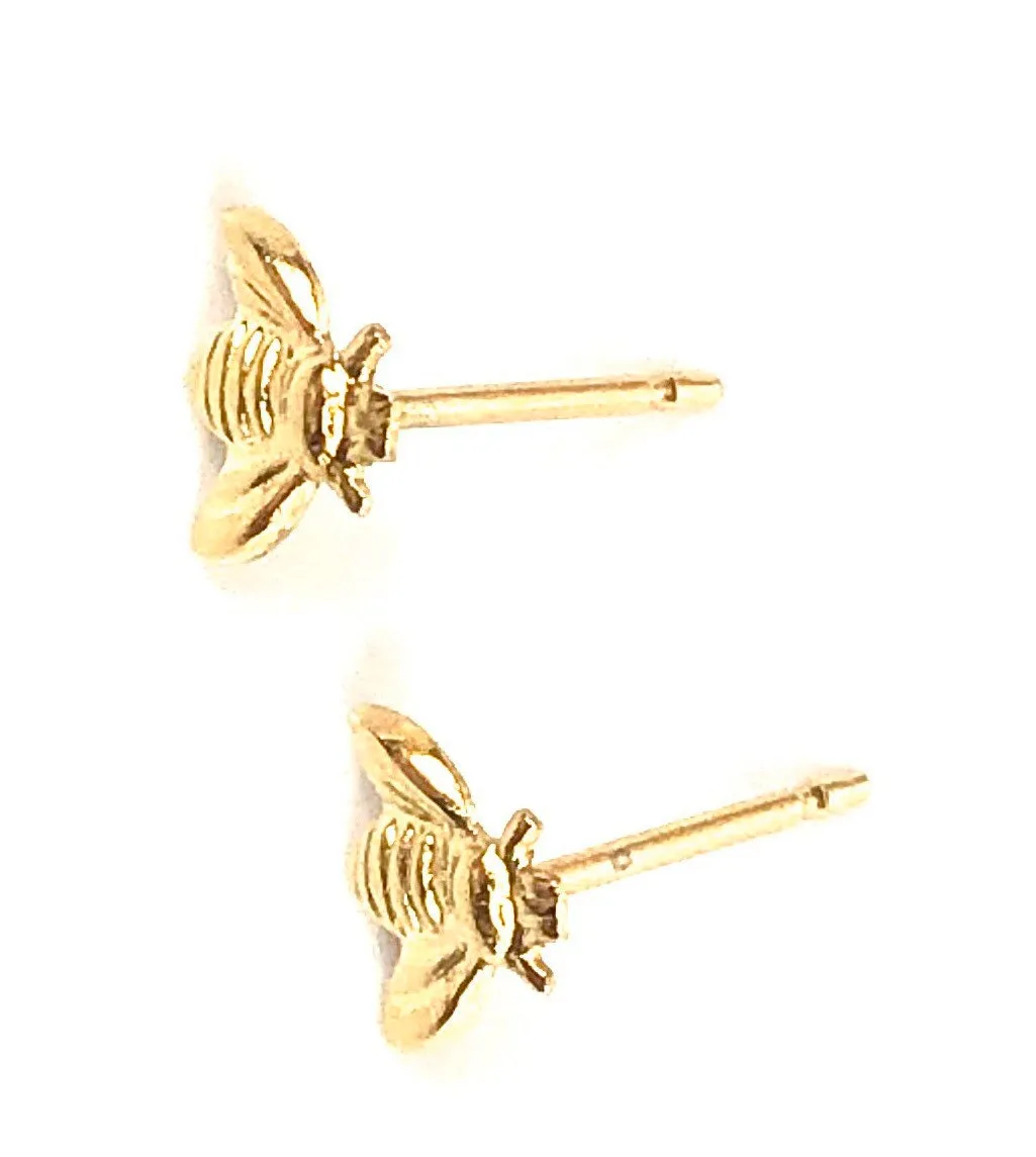 14KGF bee stud earrings, 14K gold filled , Sku #536-4