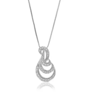 1/6 cttw Lab Grown Diamond Fashion Pendant Necklaces in Silver