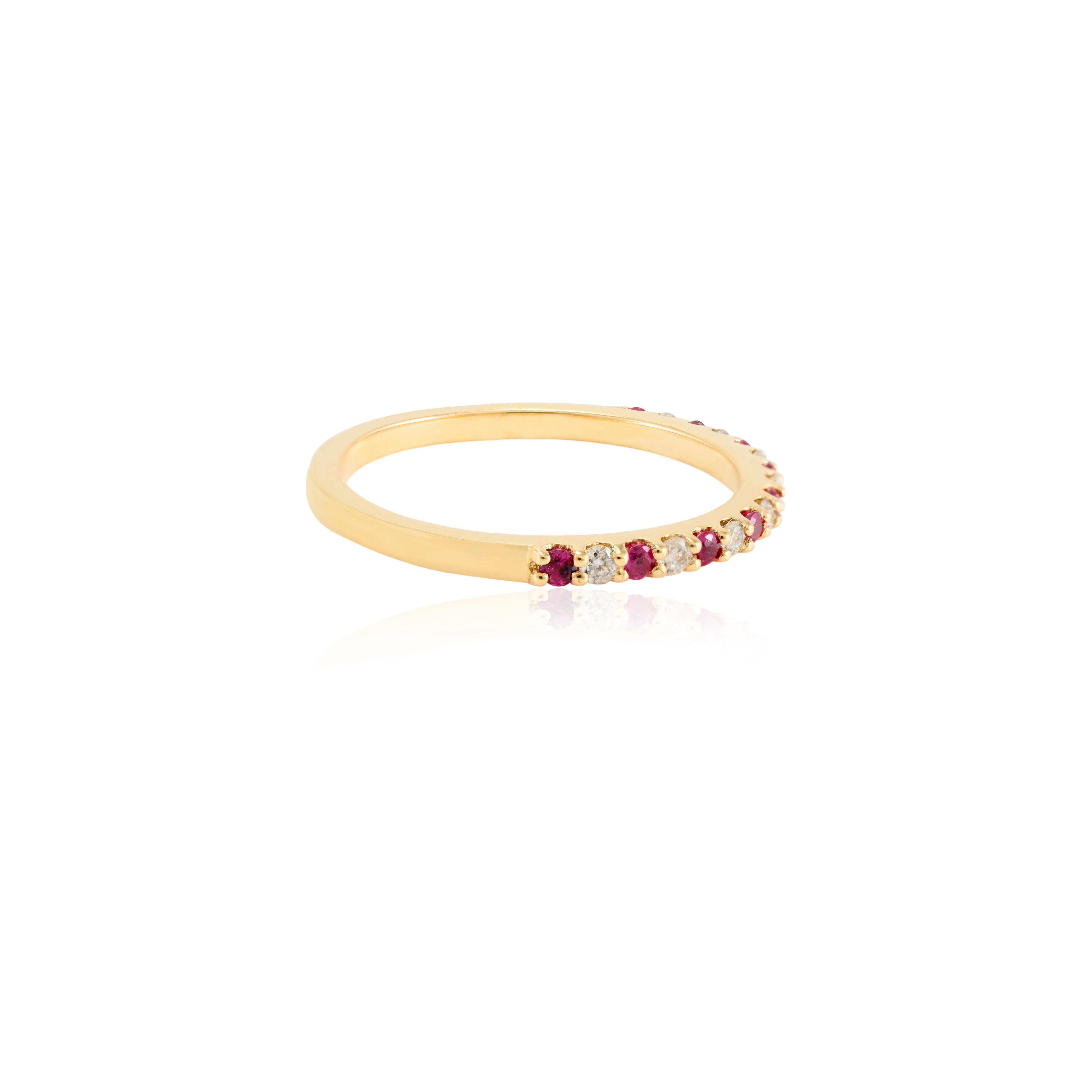 18K Gold Ruby Diamond Eternity Band