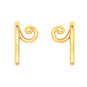 18KT Unique Shape Gold Stud Earrings From Online Exclusive Collection