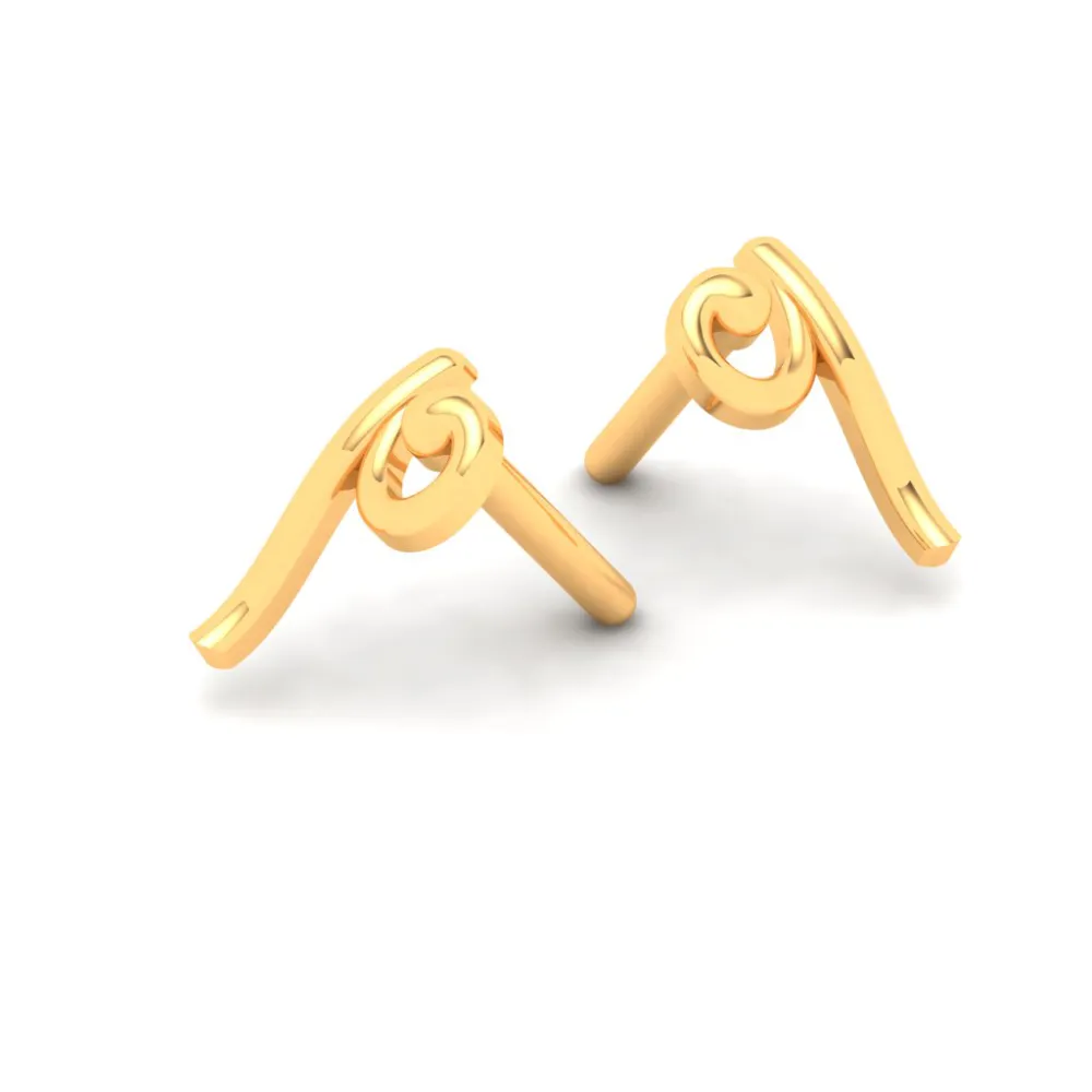 18KT Unique Shape Gold Stud Earrings From Online Exclusive Collection