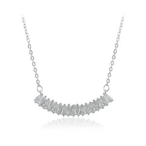 21 Nicole Jewellery Rhodium Plated Cubic Zirconia Chain Pendant  - PD-028