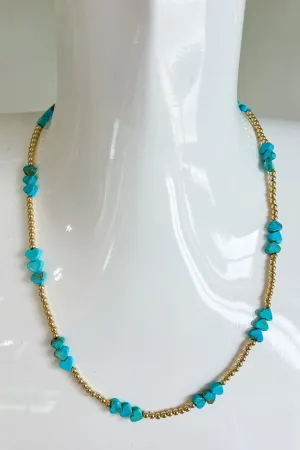 4mm Turquoise Hearts Necklace