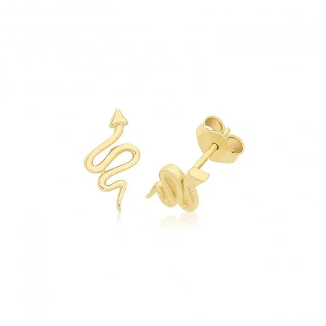 9ct Yellow Gold Snake Studs ES729