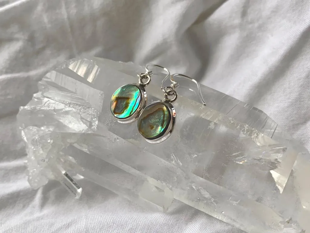 Abalone Shell Ari Earrings - Small Oval