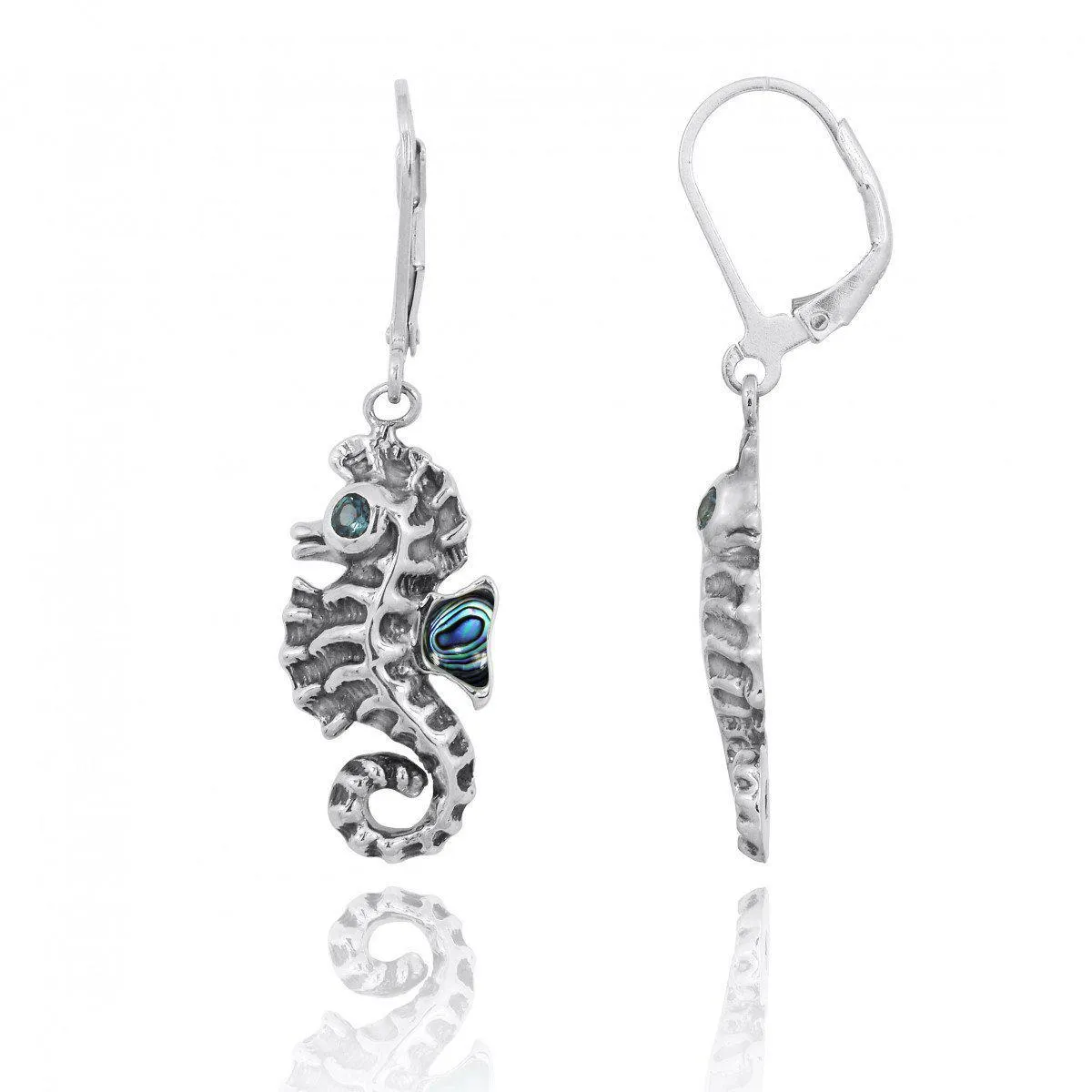 Abalone Shell Seahorse Earrings