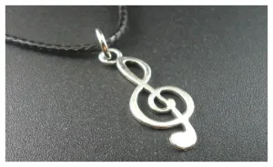 Alloy Note Music Notation Pendants Colar Leather Vintage Necklace