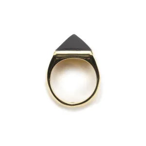 Aneko Brass And Horn Pyramid Ring