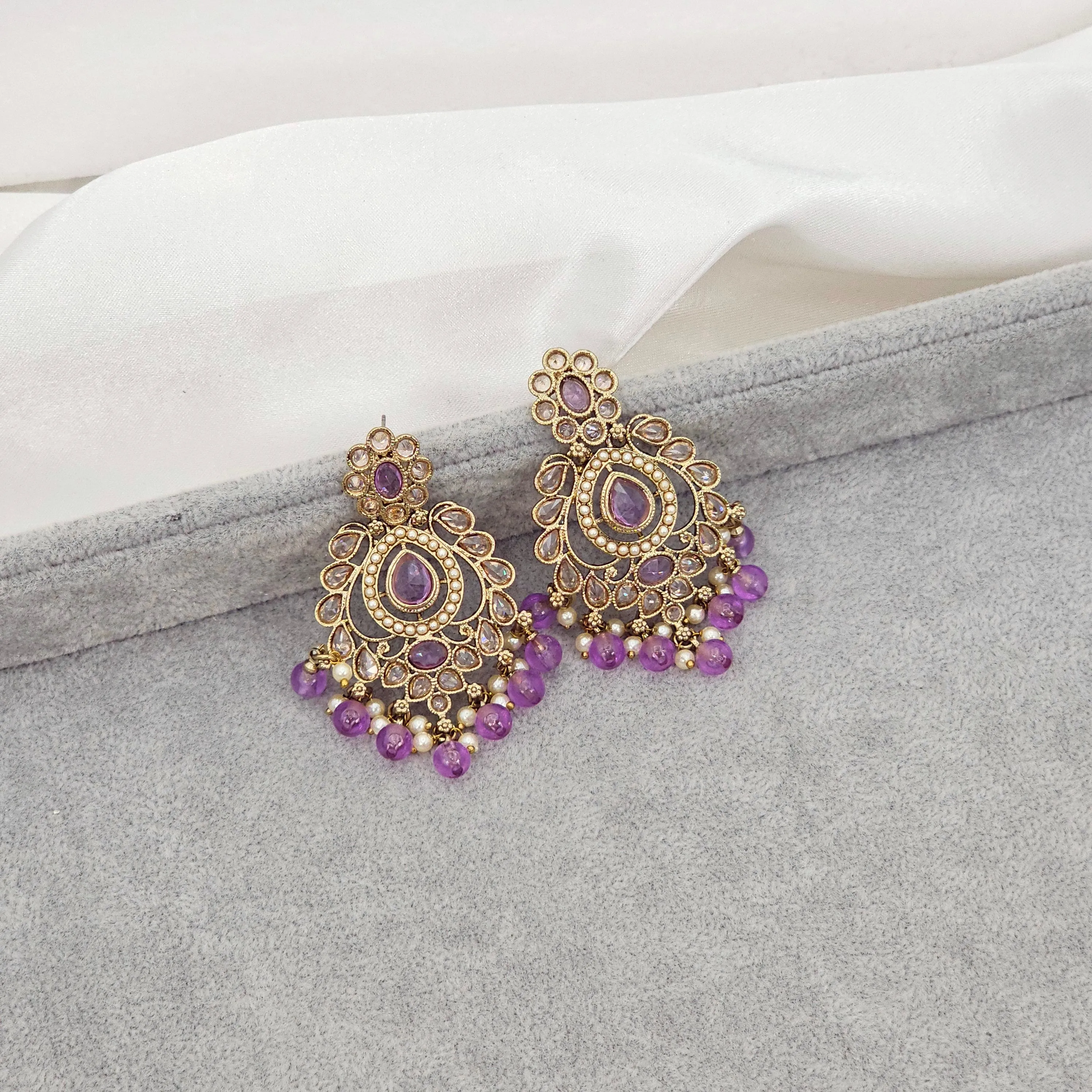 Anisha Antique Gold Chandbali Earrings