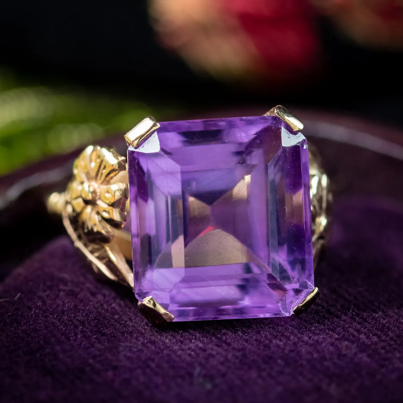 Antique Art Deco Amethyst Ring 9.8ct Amethyst