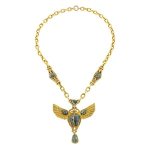 Art Deco Egyptian Revival Scarab Necklace