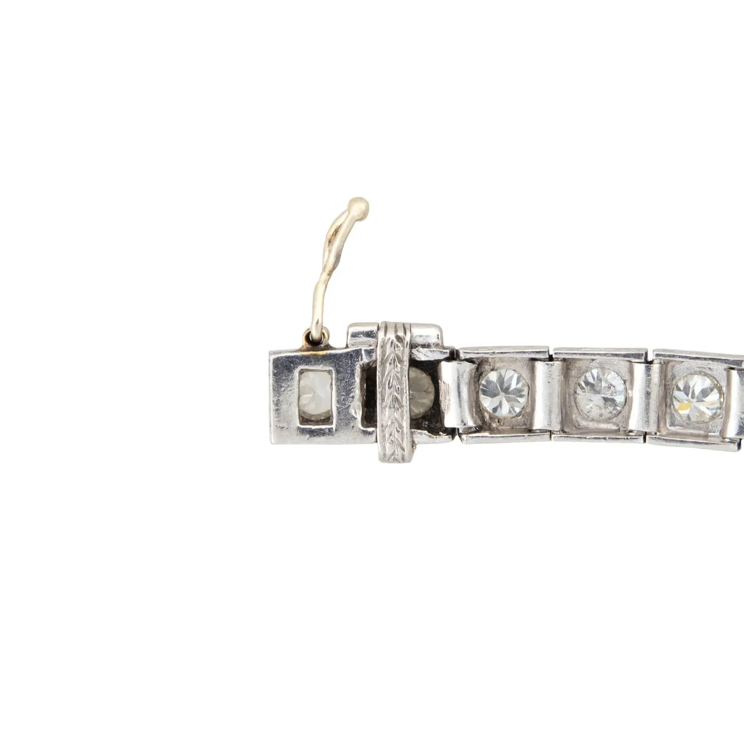 Art Deco Platinum   Diamond Line Bracelet 3.5ctw