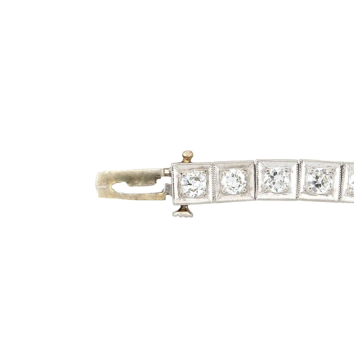 Art Deco Platinum   Diamond Line Bracelet 3.5ctw