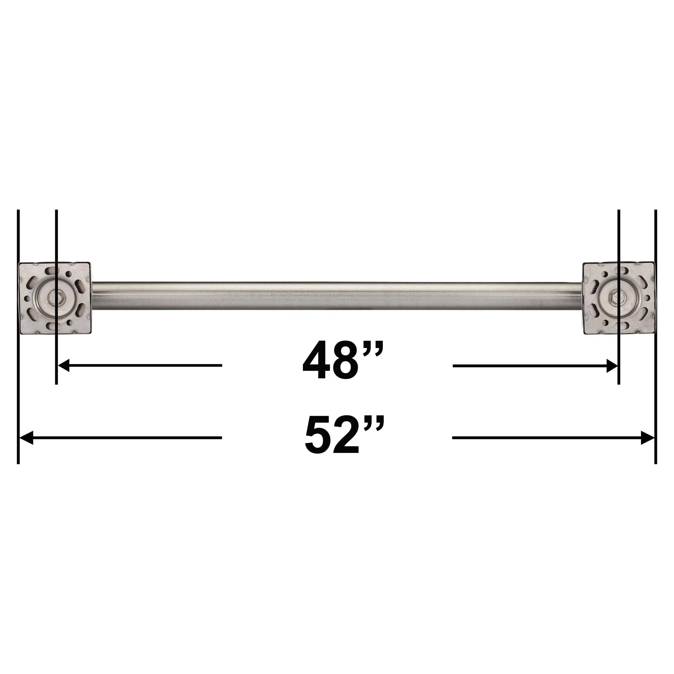 Bathroom Grab Bar, Contemporary, Square Escutcheon, 48 In. X 1 1/4 In.