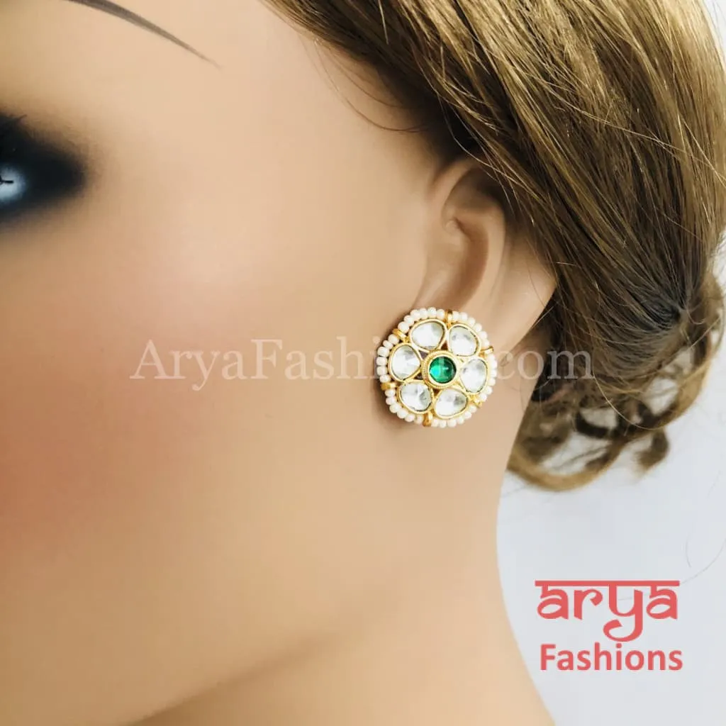 Beautiful Sabyasachi Kundan Studs with Pearls