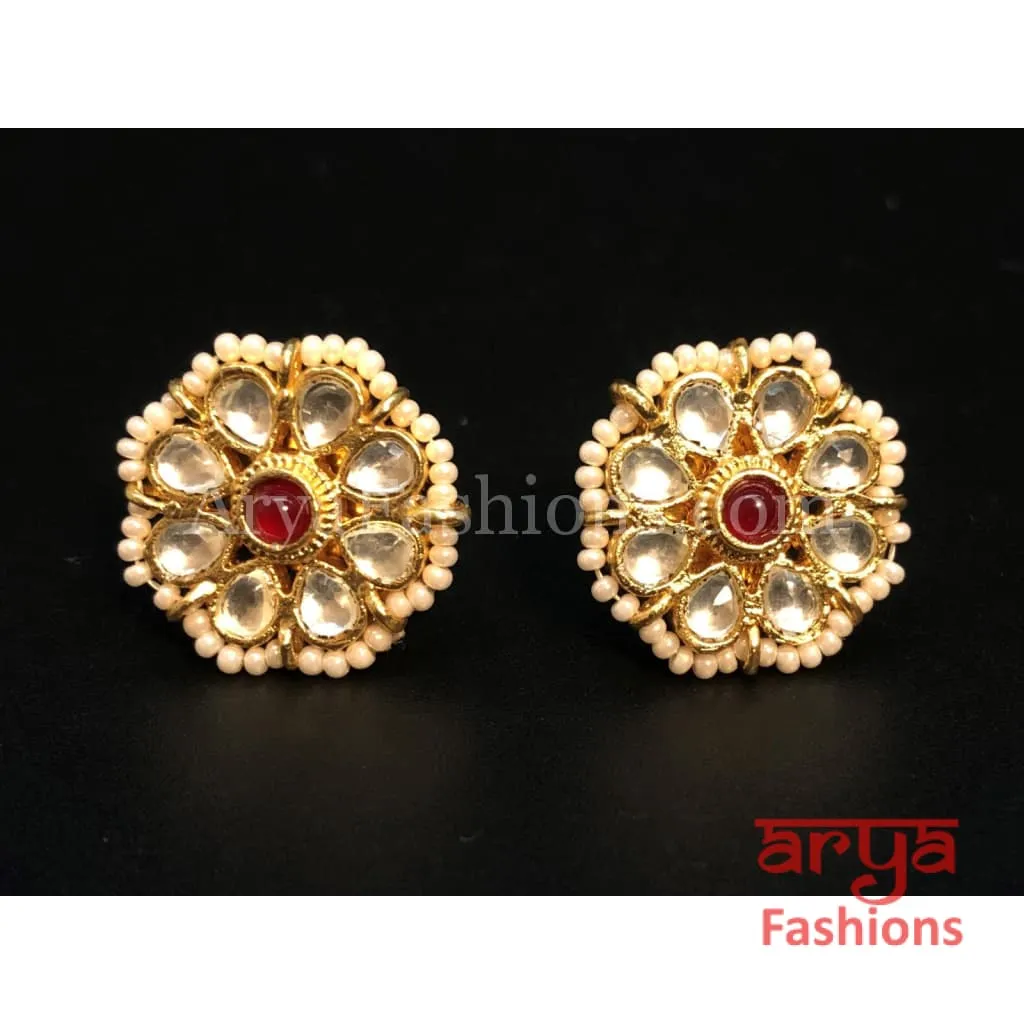 Beautiful Sabyasachi Kundan Studs with Pearls