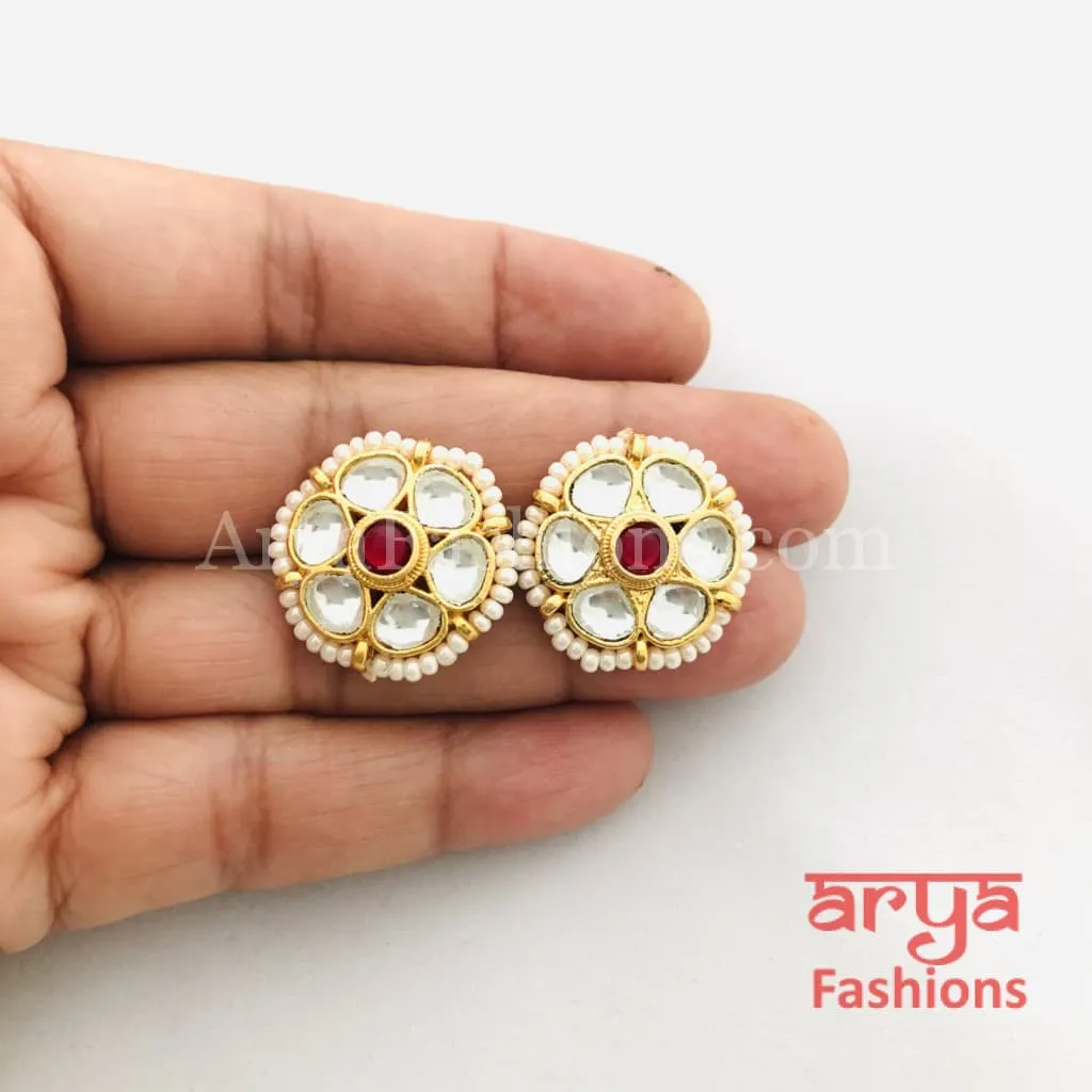 Beautiful Sabyasachi Kundan Studs with Pearls