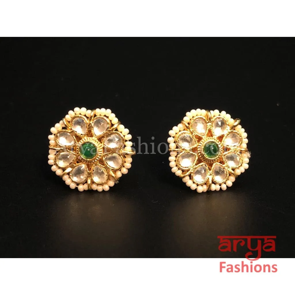 Beautiful Sabyasachi Kundan Studs with Pearls