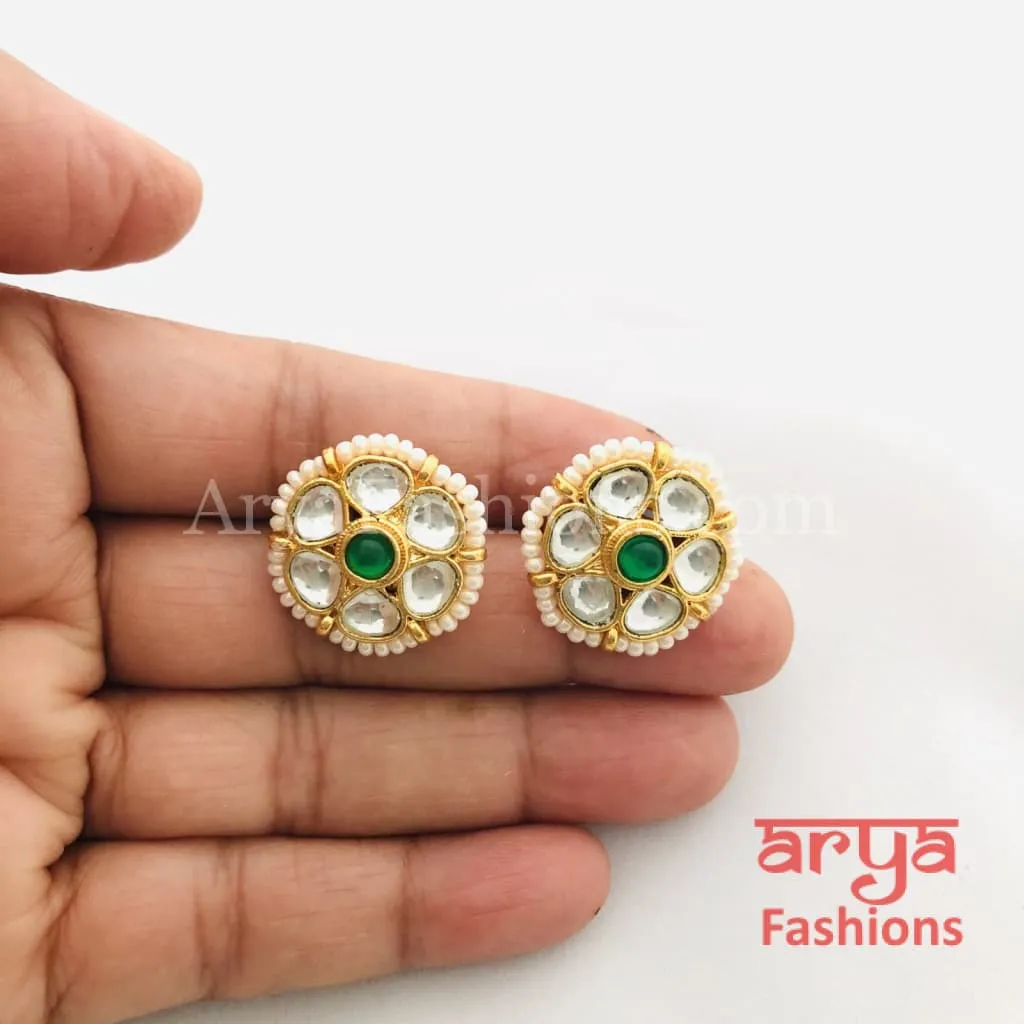 Beautiful Sabyasachi Kundan Studs with Pearls