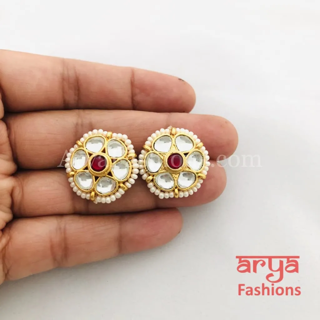 Beautiful Sabyasachi Kundan Studs with Pearls