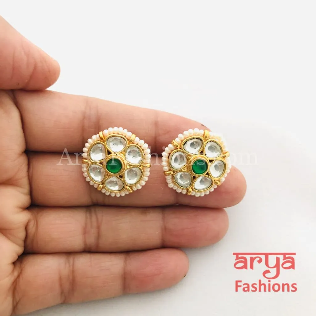 Beautiful Sabyasachi Kundan Studs with Pearls