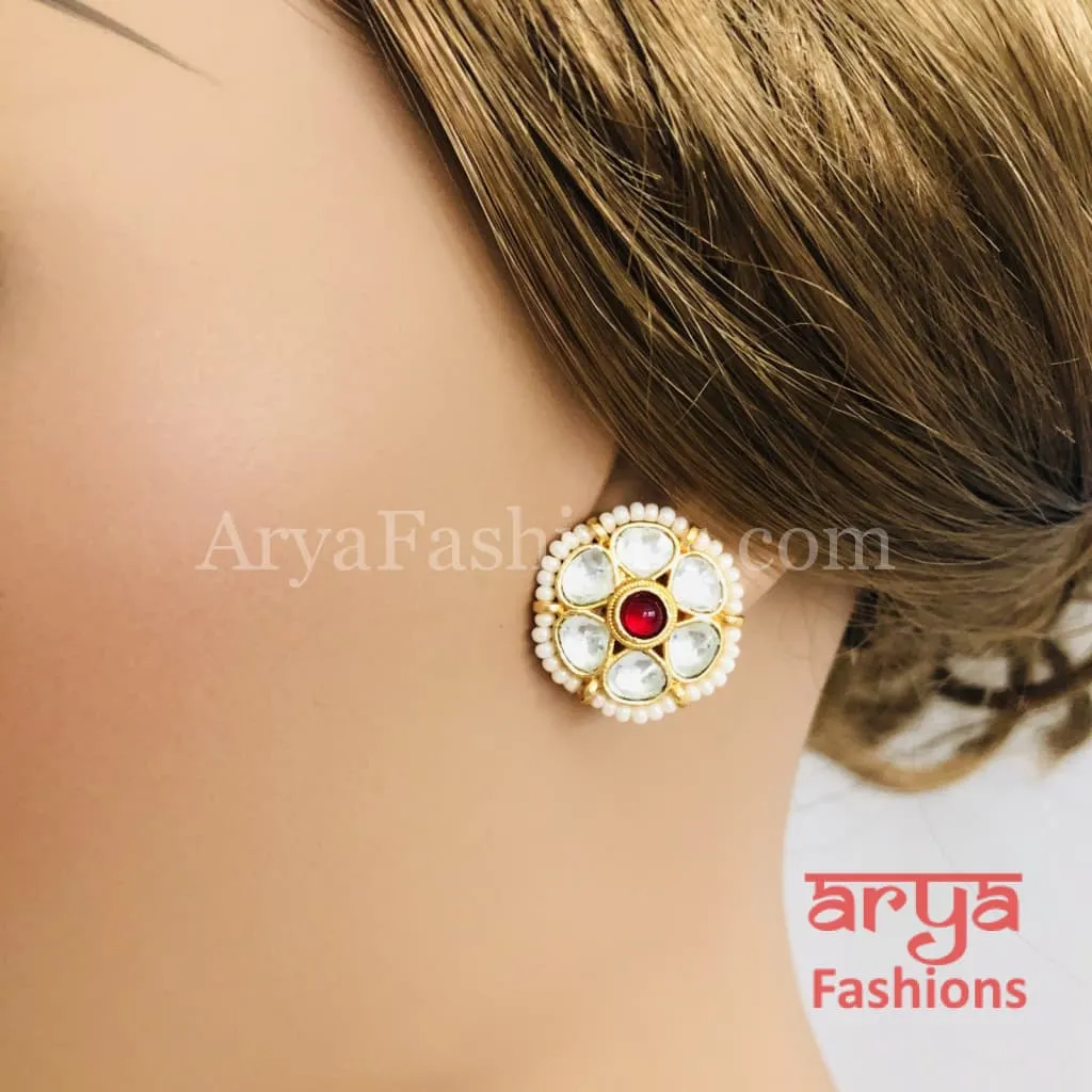 Beautiful Sabyasachi Kundan Studs with Pearls