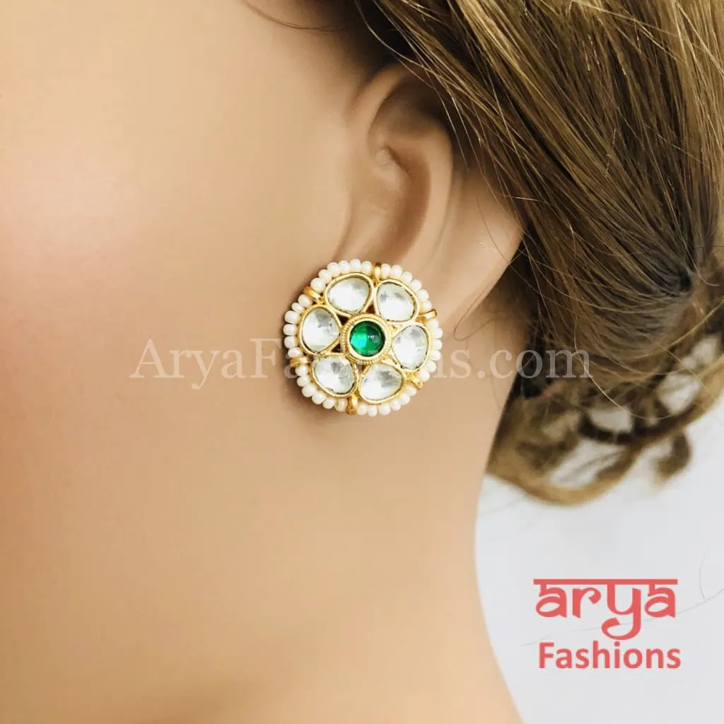 Beautiful Sabyasachi Kundan Studs with Pearls