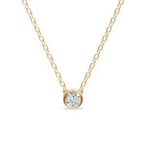 Bezel Necklace with 0.40ct of Laboratory Grown Diamonds in 9ct Yellow Gold