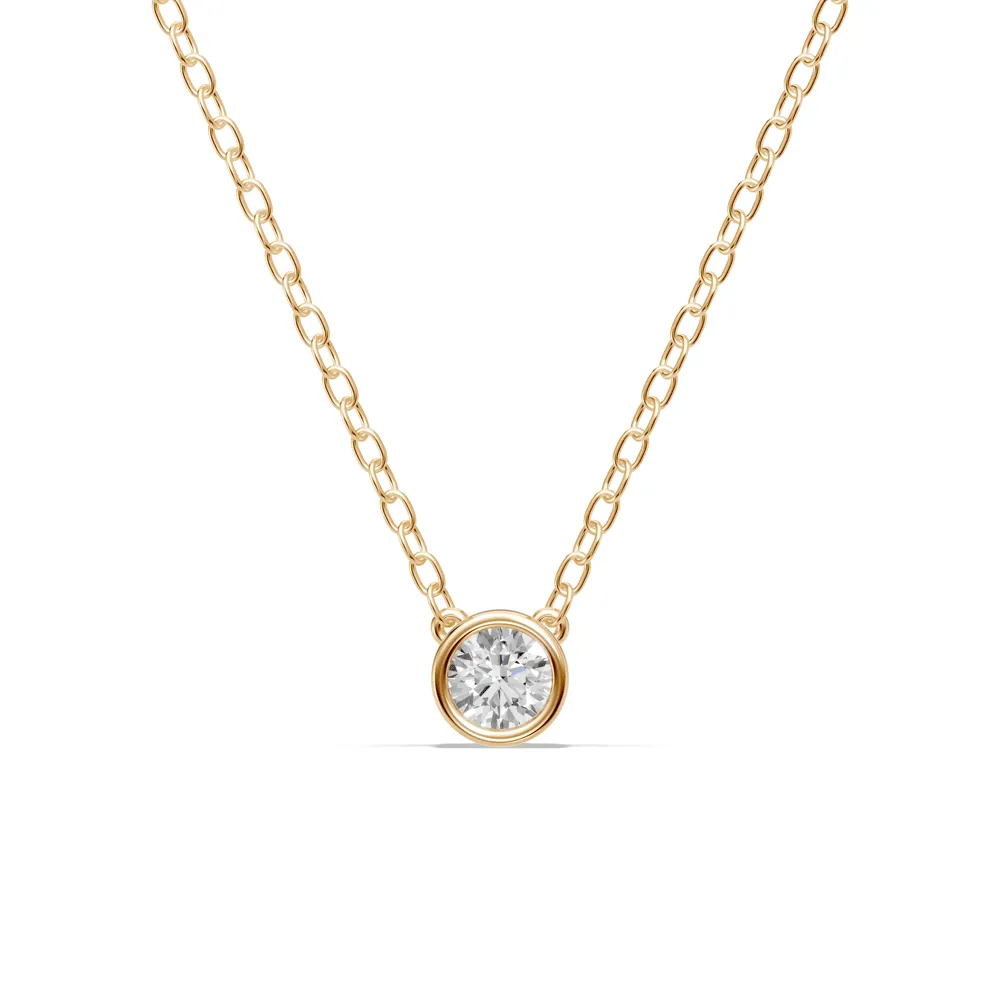 Bezel Necklace with 0.40ct of Laboratory Grown Diamonds in 9ct Yellow Gold