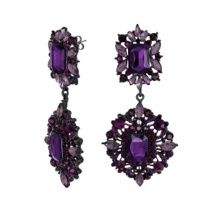 BIG Statement Crystal Art Deco Vintage Style Chandelier Earrings