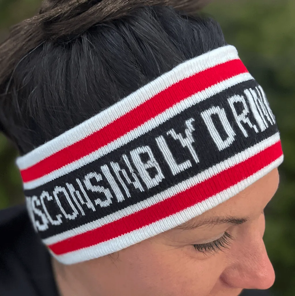 Black & Red Woven Earband