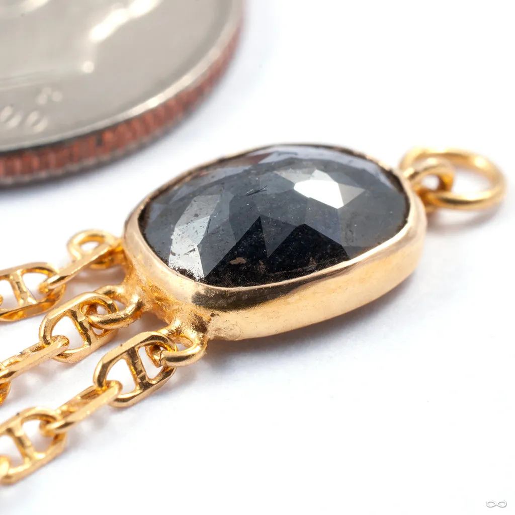 Black Diamond Charm with Chains in Gold from Diablo Organics