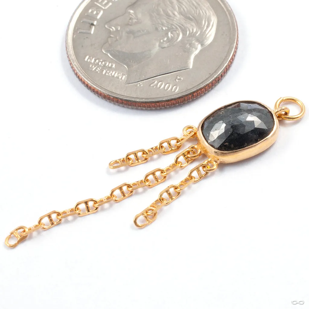 Black Diamond Charm with Chains in Gold from Diablo Organics