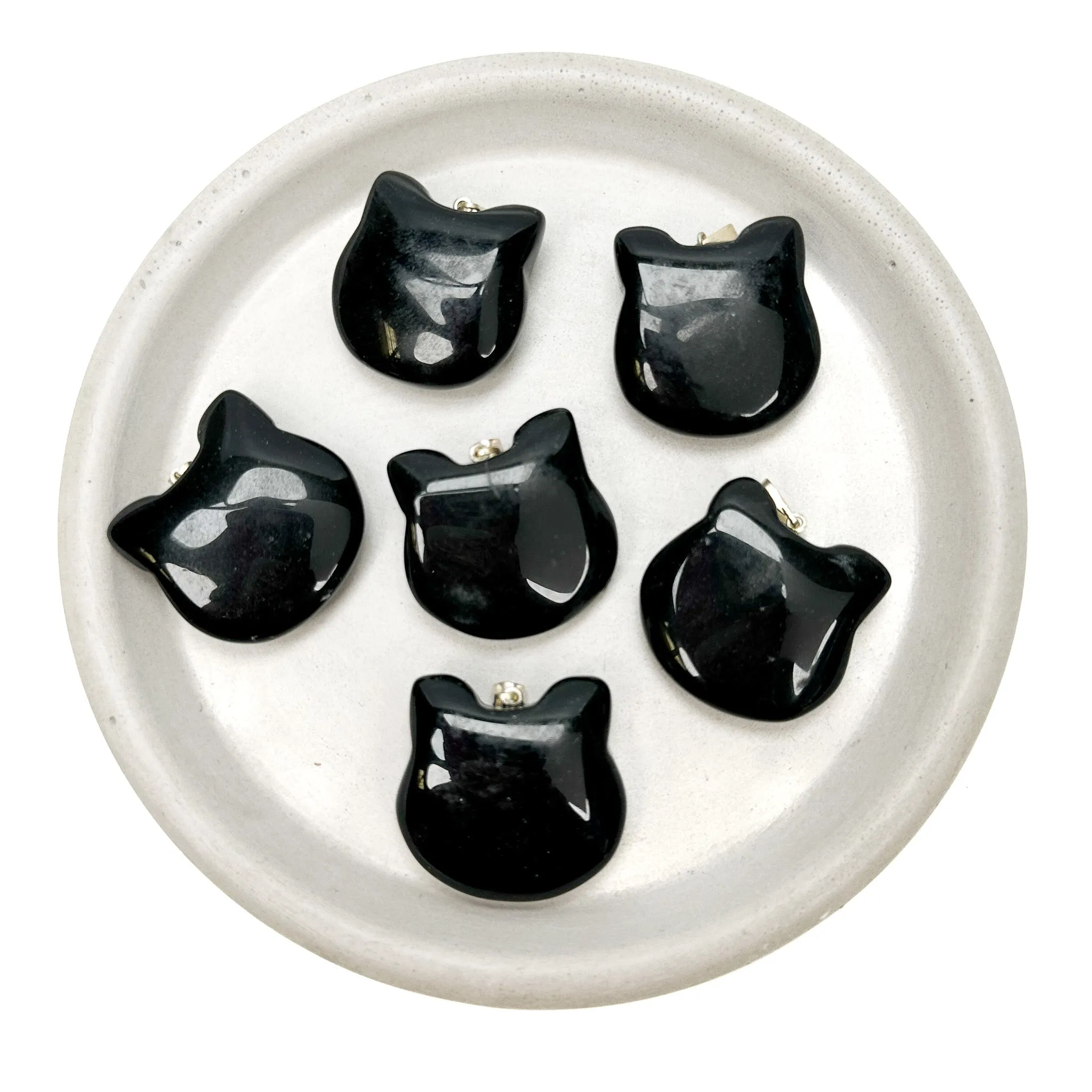 Black Onyx Cat Pendant - 1 pc.