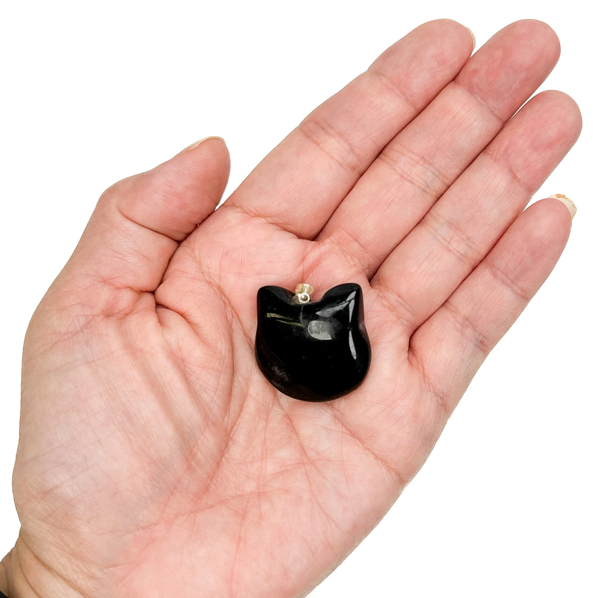 Black Onyx Cat Pendant - 1 pc.