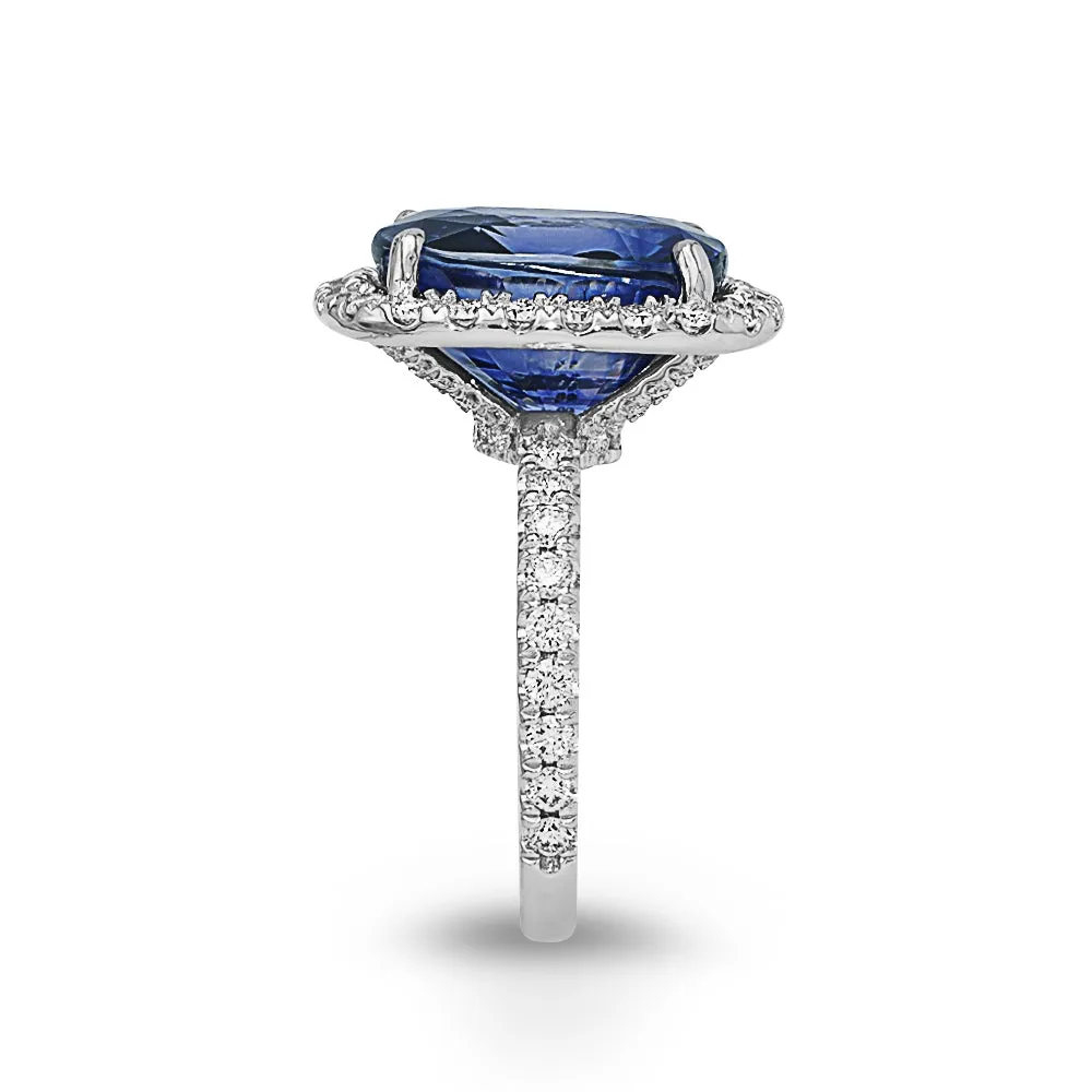 Blue Sapphire Diamond Ring