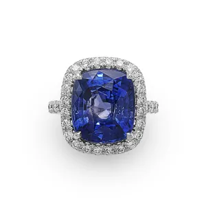 Blue Sapphire Diamond Ring