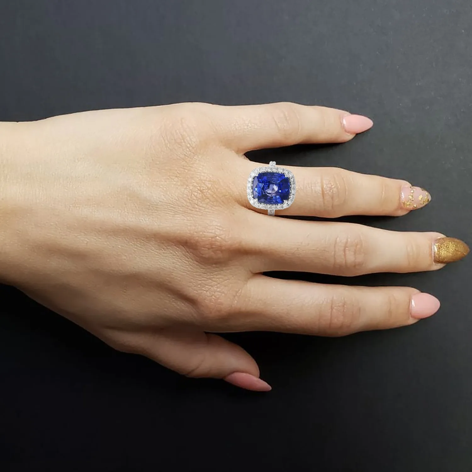 Blue Sapphire Diamond Ring